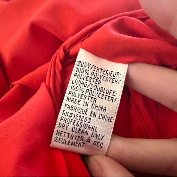 MIKAEL AGHAL Red Leopard‎ Pleated Midi Dress Lace Trim Size 6 - Picture 12 of 12